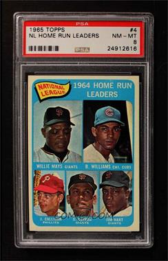 1965 Topps - [Base] #4 - League Leaders - Willie Mays, Billy Williams, John Callison, Orlando Cepeda, Jim Hart [PSA 8 NM‑MT]