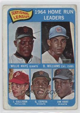 1965 Topps - [Base] #4 - League Leaders - Willie Mays, Billy Williams, John Callison, Orlando Cepeda, Jim Hart [Poor to Fair]