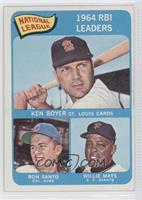 League Leaders - Ken Boyer, Ron Santo, Willie Mays