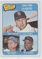 League Leaders - Ken Boyer, Ron Santo, Willie Mays