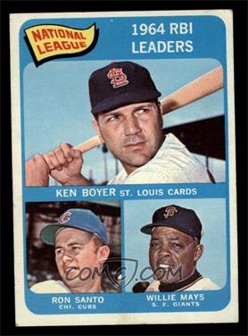 1965 Topps - [Base] #6 - League Leaders - Ken Boyer, Ron Santo, Willie Mays [VG EX]