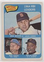 League Leaders - Ken Boyer, Ron Santo, Willie Mays