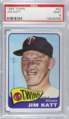 1965 Topps - [Base] #62 - Jim Kaat (Last Name Spelled Katt on Front) [PSA 9 MINT]