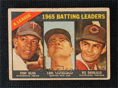 1966 Topps - [Base] - Venezuelan #216 - League Leaders - Tony Oliva, Carl Yastrzemski, Vic Davalillo [Poor to Fair]