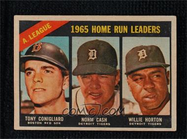 1966 Topps - [Base] - Venezuelan #218 - League Leaders - Tony Conigliaro, Norm Cash, Willie Horton [Poor to Fair]