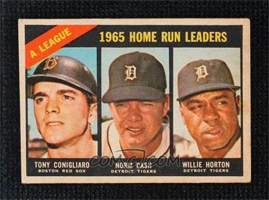 1966 Topps - [Base] - Venezuelan #218 - League Leaders - Tony Conigliaro, Norm Cash, Willie Horton [Poor to Fair]