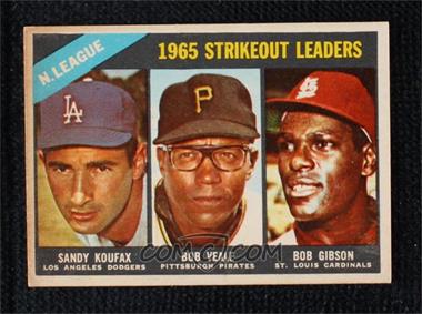 1966 Topps - [Base] - Venezuelan #225 - League Leaders - Sandy Koufax, Bob Veale, Bob Gibson [Poor to Fair]