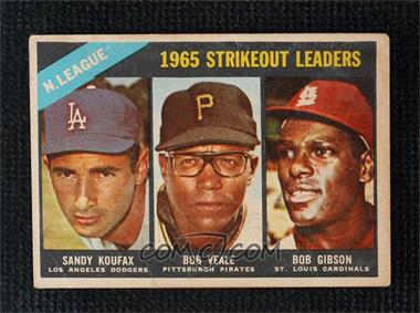 1966 Topps - [Base] - Venezuelan #225 - League Leaders - Sandy Koufax, Bob Veale, Bob Gibson [Poor to Fair]