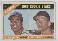 1966 Rookie Stars - Byron Browne, Don Young [COMC RCR Poor]
