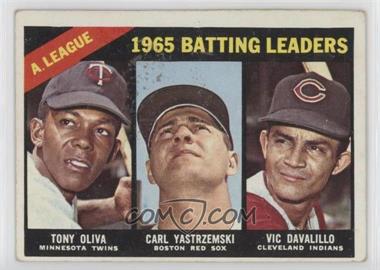 1966 Topps - [Base] #216 - League Leaders - Tony Oliva, Carl Yastrzemski, Vic Davalillo [Good to VG‑EX]