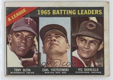 1966 Topps - [Base] #216 - League Leaders - Tony Oliva, Carl Yastrzemski, Vic Davalillo [Good to VG‑EX]
