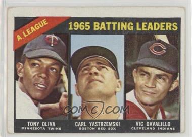 1966 Topps - [Base] #216 - League Leaders - Tony Oliva, Carl Yastrzemski, Vic Davalillo [Good to VG‑EX]
