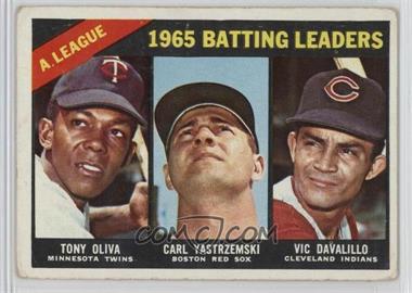 1966 Topps - [Base] #216 - League Leaders - Tony Oliva, Carl Yastrzemski, Vic Davalillo [Good to VG‑EX]