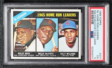 1966 Topps - [Base] #217 - League Leaders - Willie Mays, Willie McCovey, Billy Williams [PSA 5 EX]