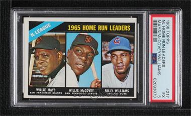 1966 Topps - [Base] #217 - League Leaders - Willie Mays, Willie McCovey, Billy Williams [PSA 5 EX]