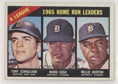 1966 Topps - [Base] #218 - League Leaders - Tony Conigliaro, Norm Cash, Willie Horton