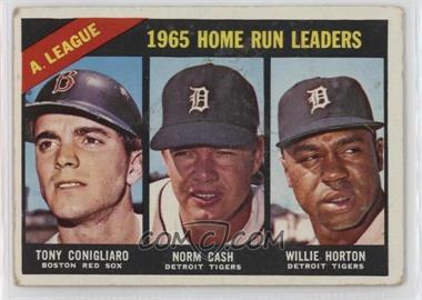 1966 Topps - [Base] #218 - League Leaders - Tony Conigliaro, Norm Cash, Willie Horton