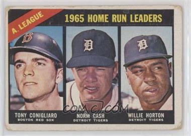 1966 Topps - [Base] #218 - League Leaders - Tony Conigliaro, Norm Cash, Willie Horton