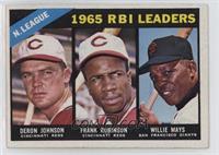 League Leaders - Deron Johnson, Frank Robinson, Willie Mays