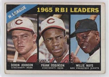 1966 Topps - [Base] #219 - League Leaders - Deron Johnson, Frank Robinson, Willie Mays [Good to VG‑EX]