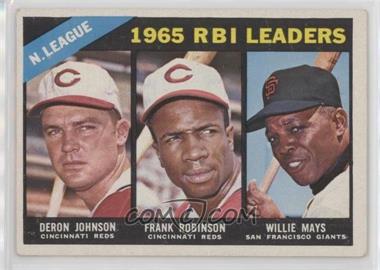 1966 Topps - [Base] #219 - League Leaders - Deron Johnson, Frank Robinson, Willie Mays