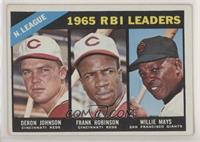 League Leaders - Deron Johnson, Frank Robinson, Willie Mays