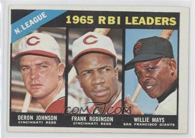 1966 Topps - [Base] #219 - League Leaders - Deron Johnson, Frank Robinson, Willie Mays [Noted]