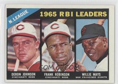 1966 Topps - [Base] #219 - League Leaders - Deron Johnson, Frank Robinson, Willie Mays