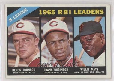 1966 Topps - [Base] #219 - League Leaders - Deron Johnson, Frank Robinson, Willie Mays