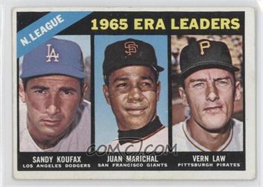 1966 Topps - [Base] #221 - League Leaders - Sandy Koufax, Juan Marichal, Vern Law [Good to VG‑EX]