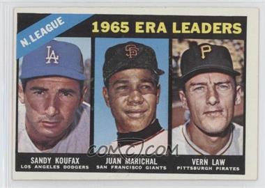 1966 Topps - [Base] #221 - League Leaders - Sandy Koufax, Juan Marichal, Vern Law