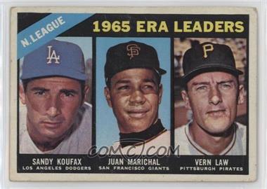 1966 Topps - [Base] #221 - League Leaders - Sandy Koufax, Juan Marichal, Vern Law [Poor to Fair]