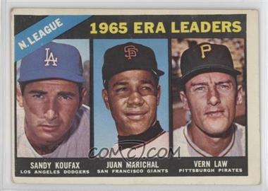 1966 Topps - [Base] #221 - League Leaders - Sandy Koufax, Juan Marichal, Vern Law