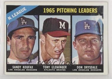 1966 Topps - [Base] #223 - League Leaders - Sandy Koufax, Tony Cloninger, Don Drysdale [Poor to Fair]