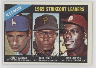 1966 Topps - [Base] #225 - League Leaders - Sandy Koufax, Bob Veale, Bob Gibson