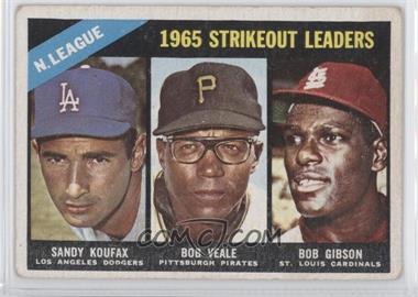 1966 Topps - [Base] #225 - League Leaders - Sandy Koufax, Bob Veale, Bob Gibson