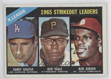 1966 Topps - [Base] #225 - League Leaders - Sandy Koufax, Bob Veale, Bob Gibson