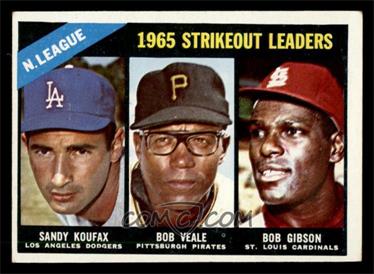 1966 Topps - [Base] #225 - League Leaders - Sandy Koufax, Bob Veale, Bob Gibson [EX MT]