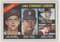 1965 AL Strikeout Leaders (Sam McDowell, Mickey Lolich, Denny McLain, Sonny Sie…