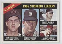 League Leaders - Sam McDowell, Mickey Lolich, Denny McLain, Sonny Siebert