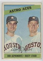 Astro Aces (Bob Aspromonte, Rusty Staub) [COMC RCR Poor]