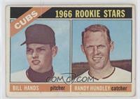 1966 Rookie Stars - Bill Hands, Randy Hundley [Poor to Fair]