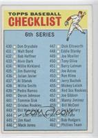 Checklist - 6th Series (456 is Red Sox Rookies)