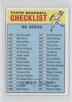 Checklist - 6th Series (456 is Red Sox Rookies) [Good to VG‑EX]