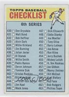 Checklist - 6th Series (456 is R. Sox Rookies) [Good to VG‑EX]