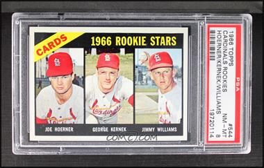 1966 Topps - [Base] #544 - High # - George Kernek, Jimy Williams, Joe Hoerner [PSA 8 NM‑MT]