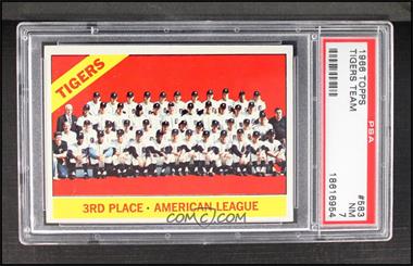 1966 Topps - [Base] #583 - High # - Detroit Tigers Team [PSA 7 NM]