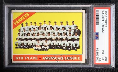 1966 Topps - [Base] #92 - New York Yankees Team [PSA 4.5 VG‑EX+]