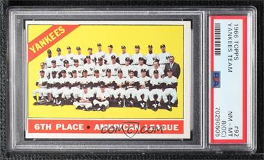 1966 Topps - [Base] #92 - New York Yankees Team [PSA 8 NM‑MT (OC)]
