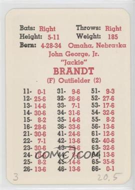 1967 APBA Baseball 1966 Season - [Base] #_JABR - Jackie Brandt [Poor to Fair]